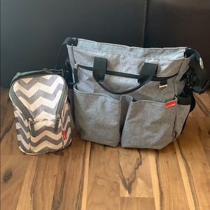 Skip Hop Duo Messenger Diaper & Baby Bottle Bags
